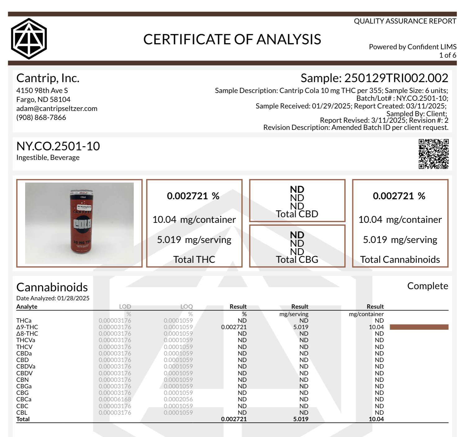 Cantrip Confidential #5: The anatomy of a Certificate of Analysis - Cantrip